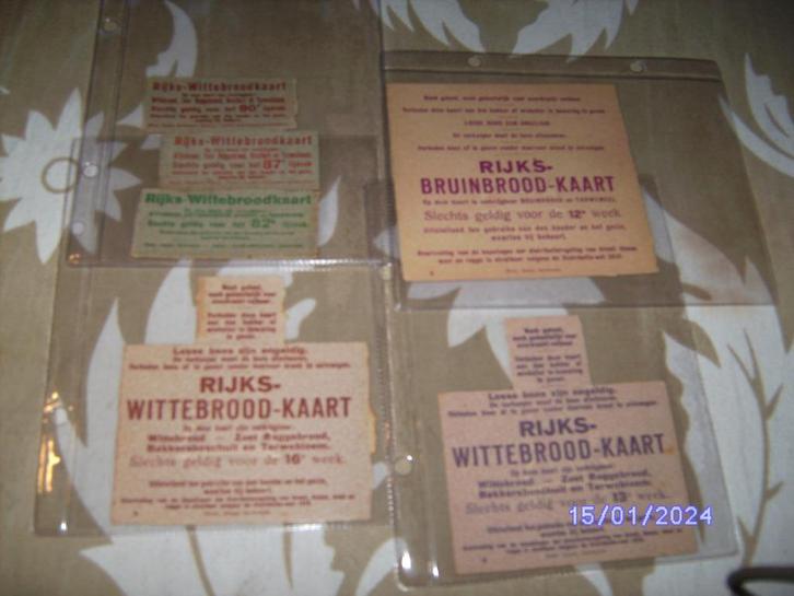 Rijksbrood bonnenkaart wo1 1916-1918 voor div broodsoorten, Verzamelen, Militaria | Algemeen, Overige soorten, Overige typen, Nederland