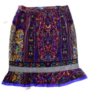Prachtige kleuren fluwelen print rok van Etro Milano! 42 beschikbaar voor biedingen
