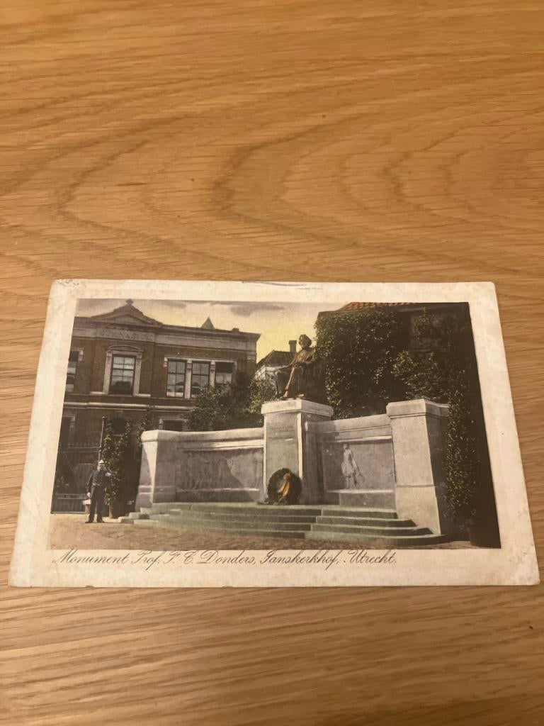 Oude ansichtkaart Monument Prof. F.C. Donders, Utrecht, Verzenden