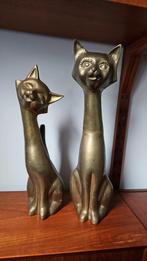 Set vintage Katten XXL Hollywood Regency Messing koper retro, Antiek en Kunst, Ophalen, Koper