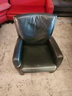Italiaanse Design Fauteuils - 6 Stuks Zwart Leder, Gebruikt, Ophalen of Verzenden, 75 tot 100 cm, Italiaans Design