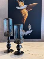 Set klassieke look windlicht stolp. Nieuw!!, Ophalen of Verzenden, Nieuw, Overige materialen, 25 tot 50 cm