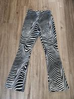 Broek damesbroek flared zebraprint Costes maat L bijna nieuw, Zwart, Maat 42/44 (L), Ophalen of Verzenden, Zo goed als nieuw