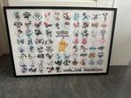 Pokémon poster met lijst 63x94 kalos region, Zo goed als nieuw, Ophalen