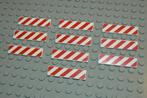 L885 Tegels 1x4 wit met opdruk rood en witte gevaren strepen, Ophalen of Verzenden, Nieuw, Losse stenen, Lego