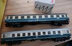 Marklin tin-plate rijtuigen creme / blauw 4111 en 4112 etc, Wisselstroom, Wagon, Ophalen of Verzenden, Zo goed als nieuw
