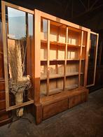 Prachtige teakhouten schoolkast / winkelkast /boekenkast, Ophalen, Glas, 150 tot 200 cm, Zo goed als nieuw
