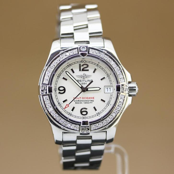 Breitling Colt Oceane diamonds A77380, Sieraden, Tassen en Uiterlijk, Horloges | Dames, Gebruikt, Polshorloge, Overige merken