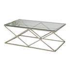 xena zilver salon tafel en eettafel, Huis en Inrichting, Tafels | Eettafels, Ophalen of Verzenden, Vijf personen of meer, Rechthoekig