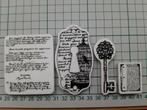 Sleutel, slot, achtergrond, Hobby en Vrije tijd, Stempelen, Ophalen of Verzenden, Zo goed als nieuw, EZ-mounted stempel
