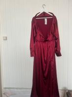 Bordo kinalik avondjurk maxidress djellaba abaya satijn, Ophalen of Verzenden, Zo goed als nieuw, Rood, Galajurk