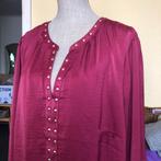Wijn rode blouse met studs maat 50 (48), Ophalen of Verzenden, Zo goed als nieuw, Maat 46/48 (XL) of groter, Rood