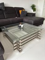 Large glass coffee table, coffee table, Huis en Inrichting, Tafels | Salontafels, Ophalen, 50 tot 100 cm, 50 tot 100 cm, Zo goed als nieuw