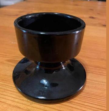 Zwart persglazen kandelaar , vintage ,h, 7 ,5 cm diam 6,5 cm beschikbaar voor biedingen