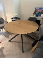 Ronde uitschuifbare eettafel, Ophalen, Zo goed als nieuw, Rond, 100 tot 150 cm