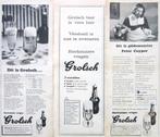 17 vintage advertenties reclames Grolsch bier 1956-58, Ophalen of Verzenden, Gebruikt, Reclamebord, Plaat of Schild, Grolsch