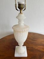 Antieke grote lampvoet in marmer / wit massief albast., Ophalen of Verzenden