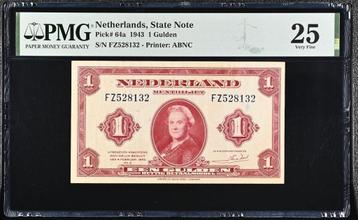 1 Gulden 1943 * Nederland (FZ-serie) * PMG 25 Very Fine beschikbaar voor biedingen