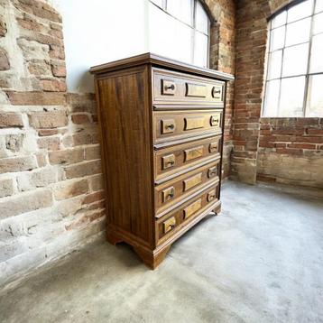 Vintage houten ladekast / kast / commode beschikbaar voor biedingen