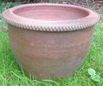 Apart bruine vintage bloempot voor tuin of balkon. Retro, Tuin en Terras, Bloempotten, Ophalen, Gebruikt, Tuin, Rond