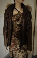 Leren jack met capuchon, Kleding | Dames, Ophalen of Verzenden, Zo goed als nieuw, Maat 36 (S), Bruin