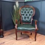 Antieke Chesterfield dames armfauteuil, Gebruikt, Minder dan 75 cm, Hout, Ophalen of Verzenden