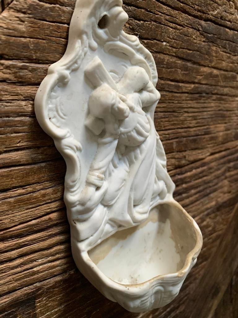 Antiek Wijwatervat Maria met Kind, Antiek en Kunst, Ophalen of Verzenden