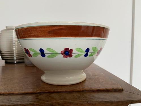 Oude grote kom spoelkom kastkom Boerenbont Petrus Regout, Antiek en Kunst, Curiosa en Brocante, Ophalen of Verzenden