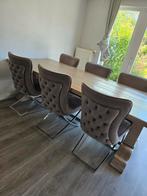 6 Richmond velvet taupe eetkamerstoelen., Huis en Inrichting, Ophalen