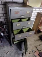 stalen vintage ladekast, Huis en Inrichting, Kasten | Ladekasten, Ophalen, Gebruikt, 100 tot 150 cm, Vintage