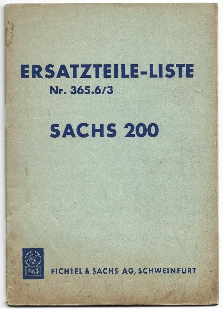 Sachs 200 Ersatzteil Liste onderdelenlijst (7218z), Motoren, Handleidingen en Instructieboekjes, Overige merken, Verzenden