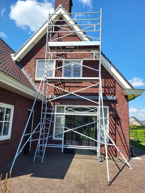 Aluminium rolsteiger te huur, Doe-het-zelf en Verbouw, Steigers, Zo goed als nieuw, Rolsteiger of Kamersteiger, 5 meter of hoger