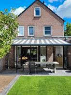 Zonnescherm 385x300cm, antraciet frame, bruin-beige doek, Ophalen