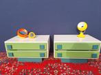 Set vintage Space age nachtkastjes, retro lade kastjes, Huis en Inrichting, Ophalen, Gebruikt, Minder dan 45 cm, Vintage