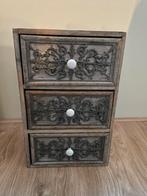 Houten hangkastje met 3 lades, Huis en Inrichting, Kasten | Ladekasten, Minder dan 50 cm, Gebruikt, Ophalen of Verzenden, 3 of 4 laden