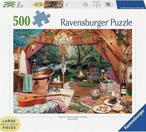 Ravensburger - Cozy Glamping - 500XL stukjes, Hobby en Vrije tijd, Denksport en Puzzels, Nieuw, Legpuzzel, 500 t/m 1500 stukjes