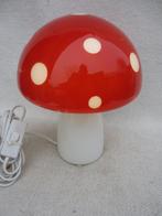 Vintage glazen Paddenstoel lamp jaren 80 tafellamp, Ophalen of Verzenden, Gebruikt, Glas, Minder dan 50 cm