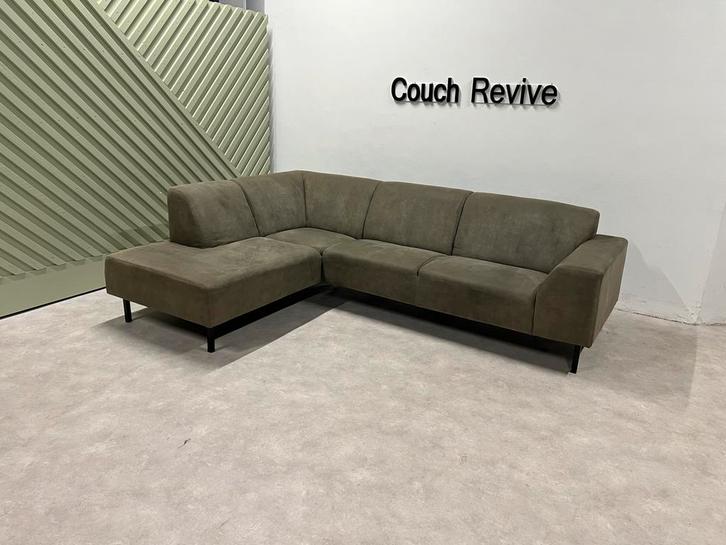 GRATIS LEVERING Z.G.A.N groene hoekbank 275x200 Gereinigd, Huis en Inrichting, Banken | Bankstellen, Zo goed als nieuw, Vierpersoons of meer