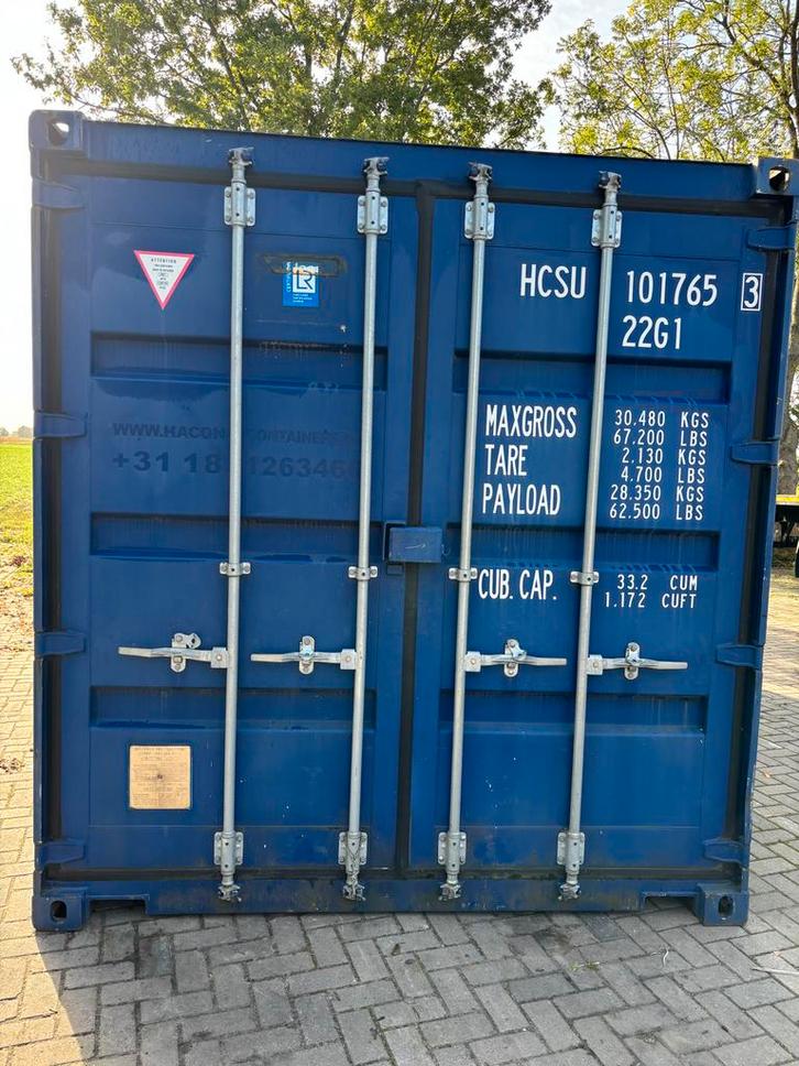 Gebruikte 20ft Zeecontainer - Wit blauw groen bouwcontainer, Zakelijke goederen, Machines en Bouw | Keten en Containers, Ophalen