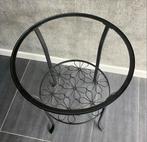 Ikea bijzet tafeltje Klingsbo rond blad glas metaal zwart, Huis en Inrichting, Minder dan 55 cm, Rond, Ophalen, 45 tot 60 cm