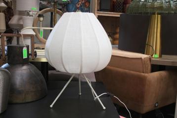 Leuke stoffen tafellamp schemerlamp stof creme lampion beschikbaar voor biedingen