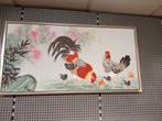 Nieuw schilderij met kippen en kuikens in rvs lijst nu €165, Huis en Inrichting, Woonaccessoires | Schilderijen, Tekeningen en Foto's