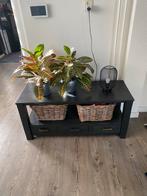 Mango houten sidetable met mandjes, Ophalen, Minder dan 50 cm, Gebruikt, 100 tot 150 cm
