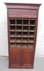 Mooie rolluikkast vakkenkast archiefkast wijn, Antiek en Kunst, Ophalen of Verzenden