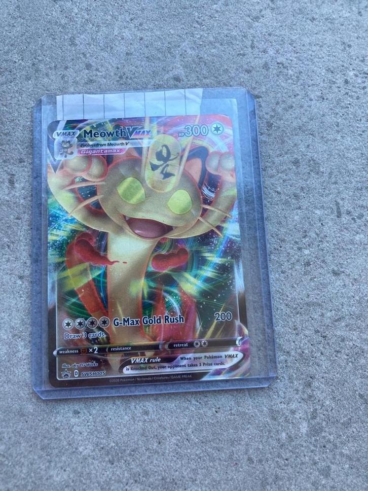 Meowth VMAX Pokemonkaart - Zeldzaam!, Hobby en Vrije tijd, Verzamelkaartspellen | Overige, Zo goed als nieuw, Losse kaart, Ophalen of Verzenden
