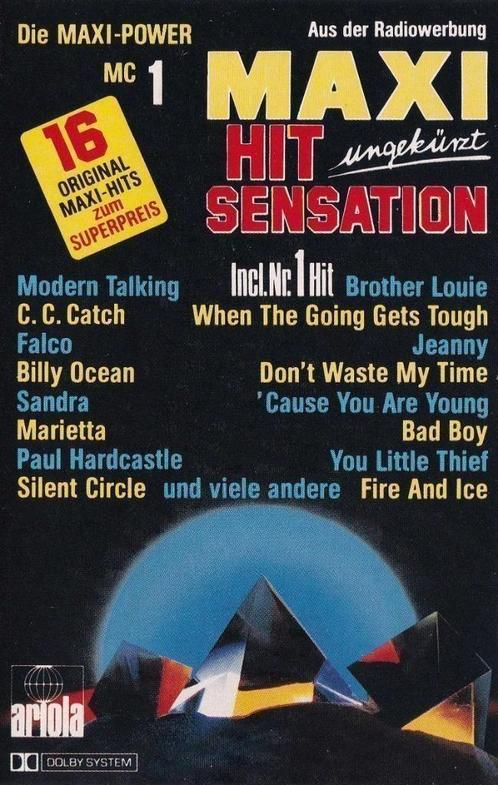 2x Cassettebandje Various – Maxi Hit Sensation ungekürzt, Cd's en Dvd's, Cassettebandjes, Gebruikt, Origineel, Pop, 1 bandje, Verzenden