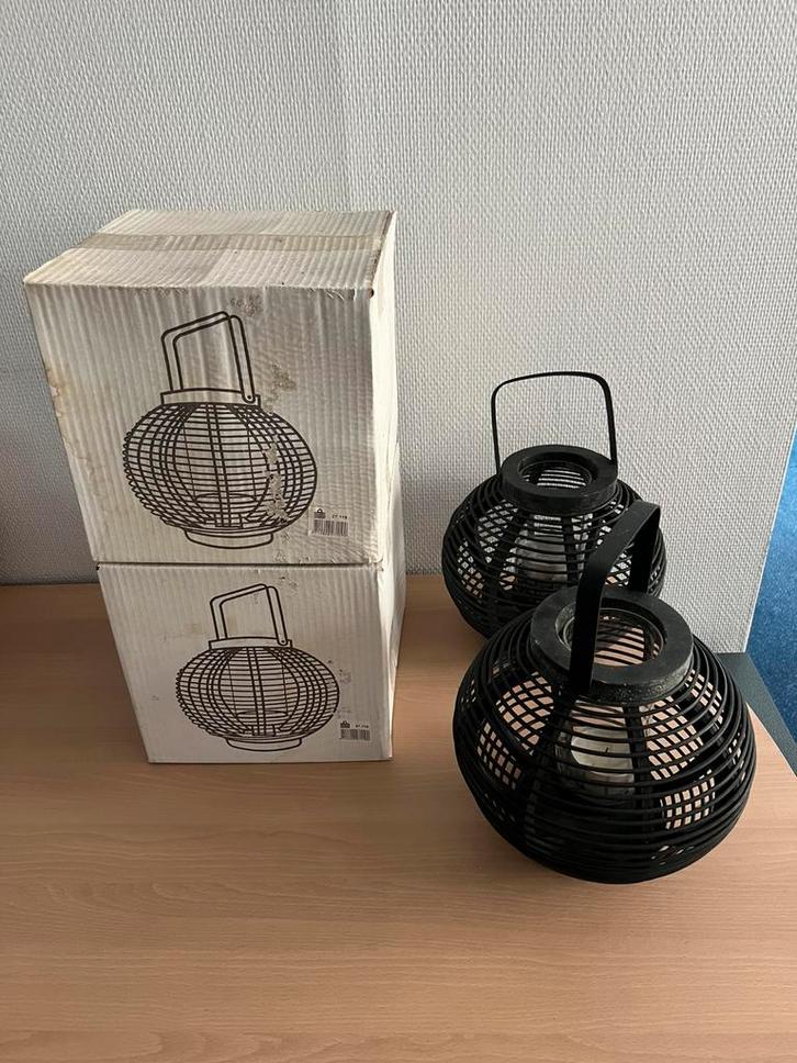 2 Nieuw (nog in de doos) sfeervolle WINDLICHTEN Rotanlook, Huis en Inrichting, Lampen | Overige, Nieuw, Ophalen of Verzenden