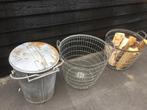 Diverse zinken spullen aardappel manden, Overige materialen, Gebruikt, Mand, Rond