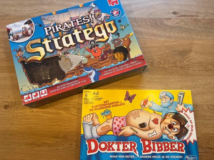 Pirates! Stratego + Dokter Bibber vanaf 5 en 6 jaar, Hobby en Vrije tijd, Gezelschapsspellen | Bordspellen, Zo goed als nieuw