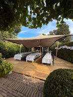 Stretchtent, 10x6 meter, zandkleur, complete set, Ophalen, Zo goed als nieuw, Minder dan 5 meter, 6 meter of meer